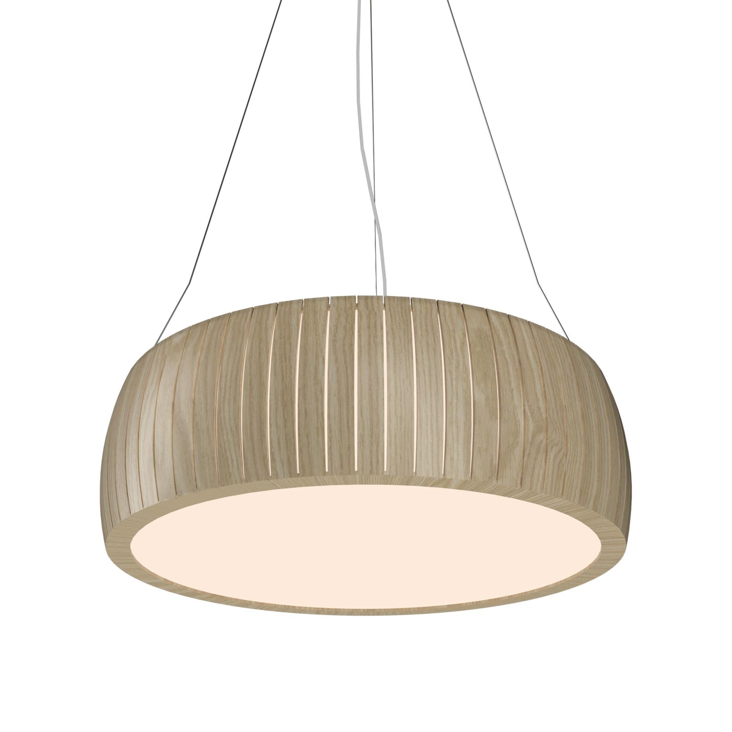 Barrel LED Drum Pendant Light in Sand (31.5-Inch).