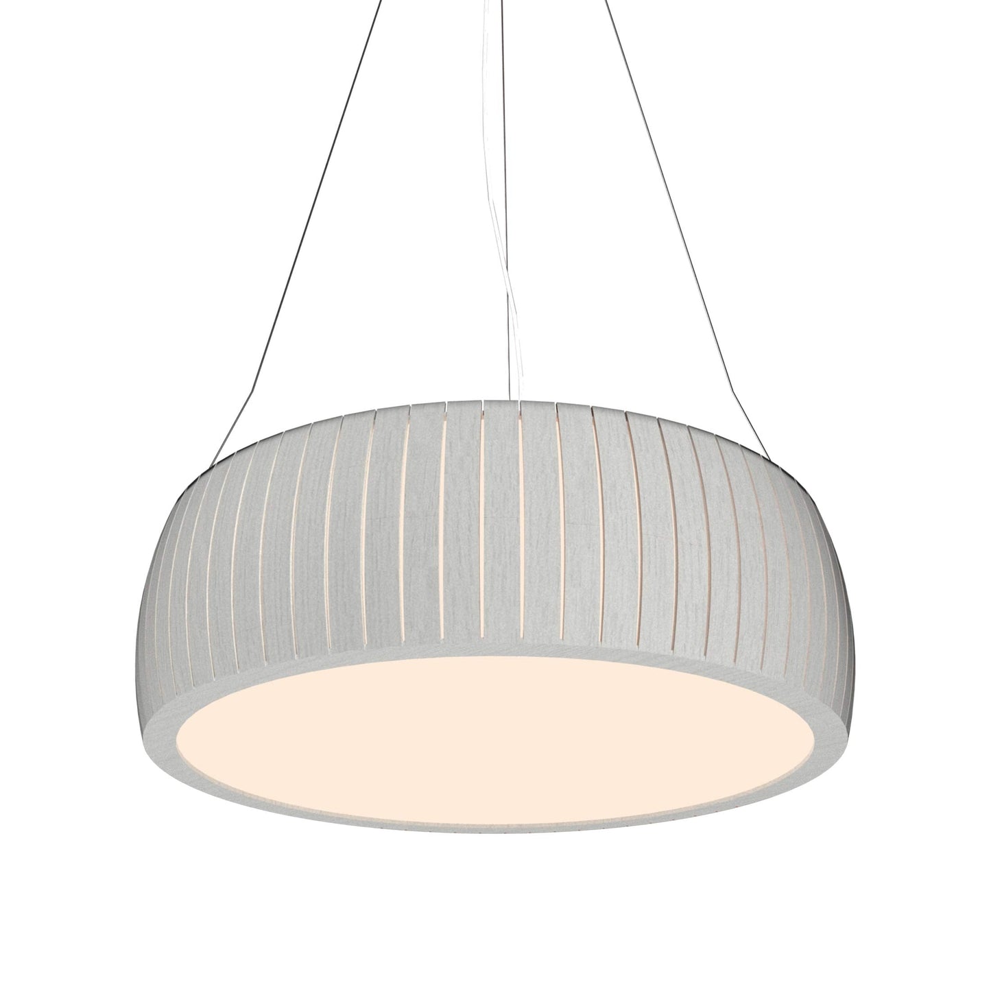 Barrel LED Drum Pendant Light in Organic White (31.5-Inch).
