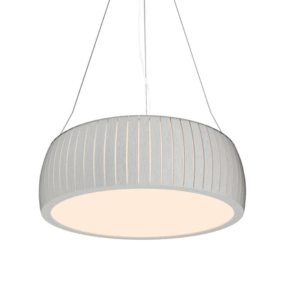 Barrel LED Drum Pendant Light in Organic White (31.5-Inch).