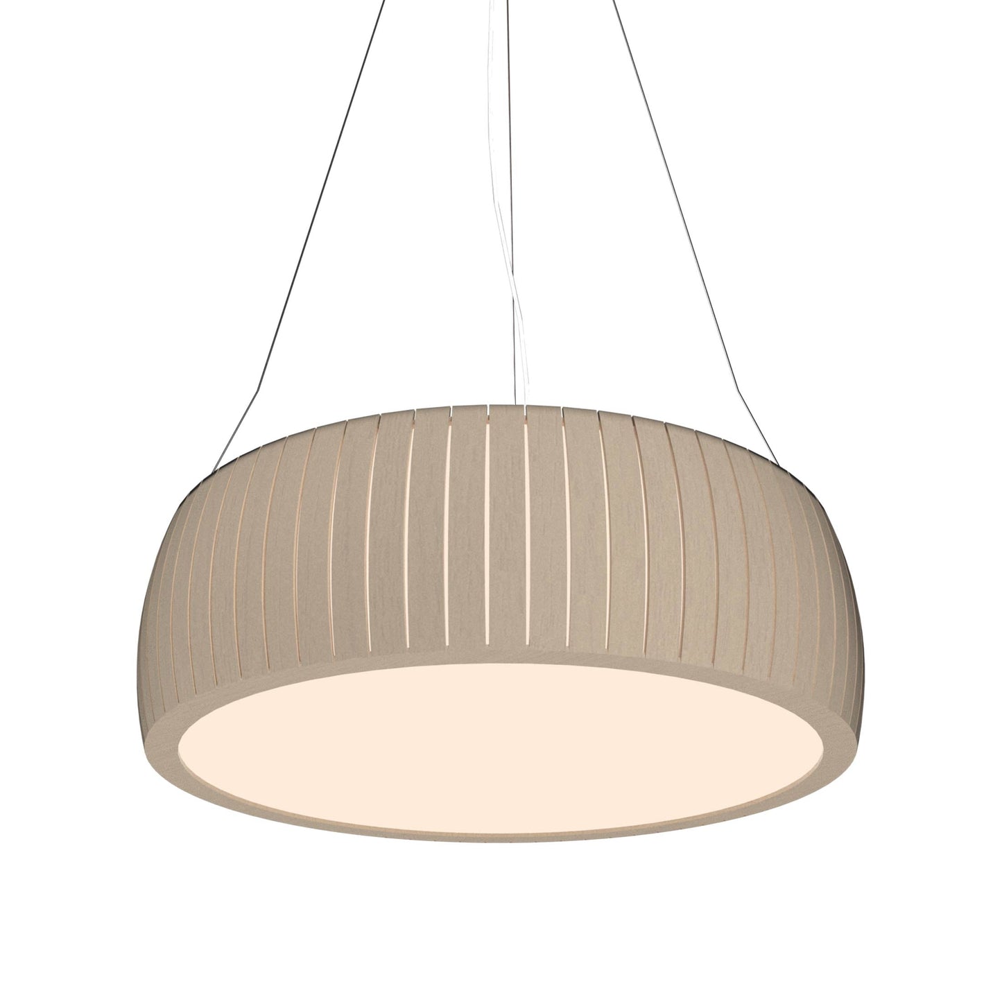 Barrel LED Drum Pendant Light in Organic Cappuccino (31.5-Inch).