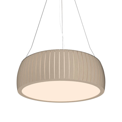 Barrel LED Drum Pendant Light in Organic Cappuccino (31.5-Inch).