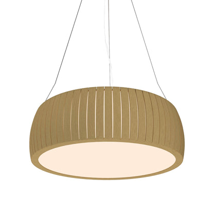 Barrel LED Drum Pendant Light in Organic Gold (31.5-Inch).