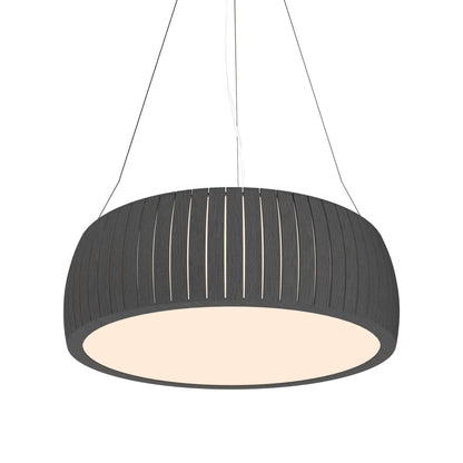 Barrel LED Drum Pendant Light in Organic Lead Grey (31.5-Inch).