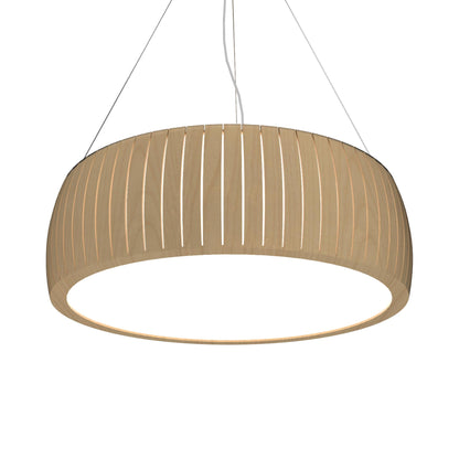 Barrel LED Drum Pendant Light in Maple (35.43-Inch).