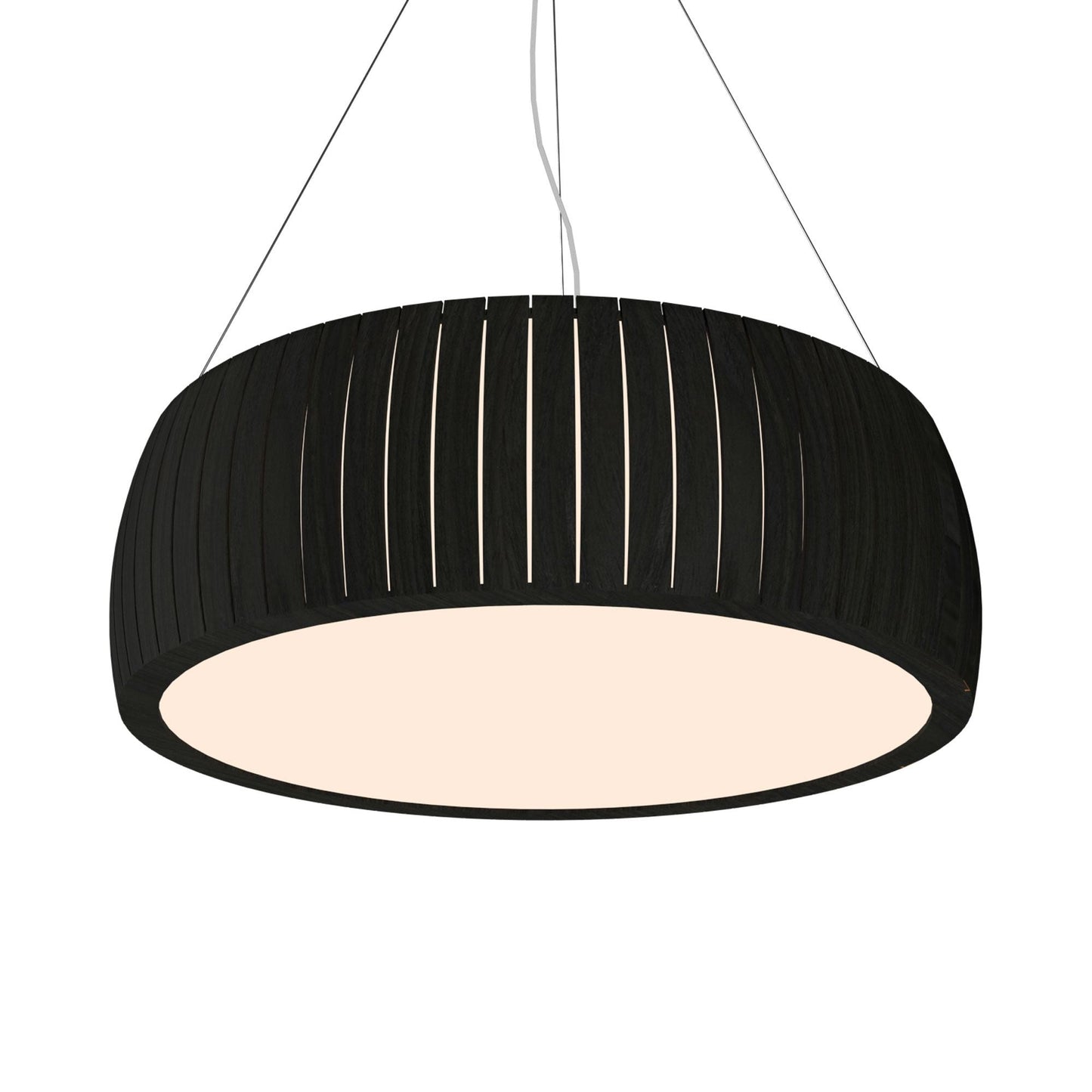 Barrel LED Drum Pendant Light in Charcoal (35.43-Inch).
