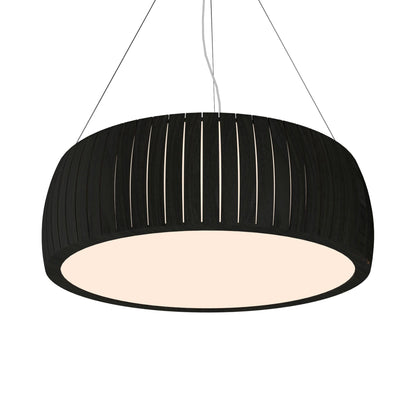Barrel LED Drum Pendant Light in Charcoal (35.43-Inch).