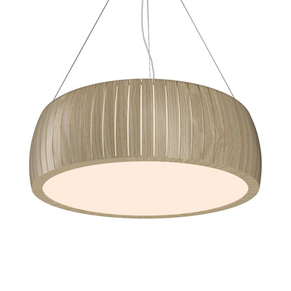 Barrel LED Drum Pendant Light in Sand (35.43-Inch).