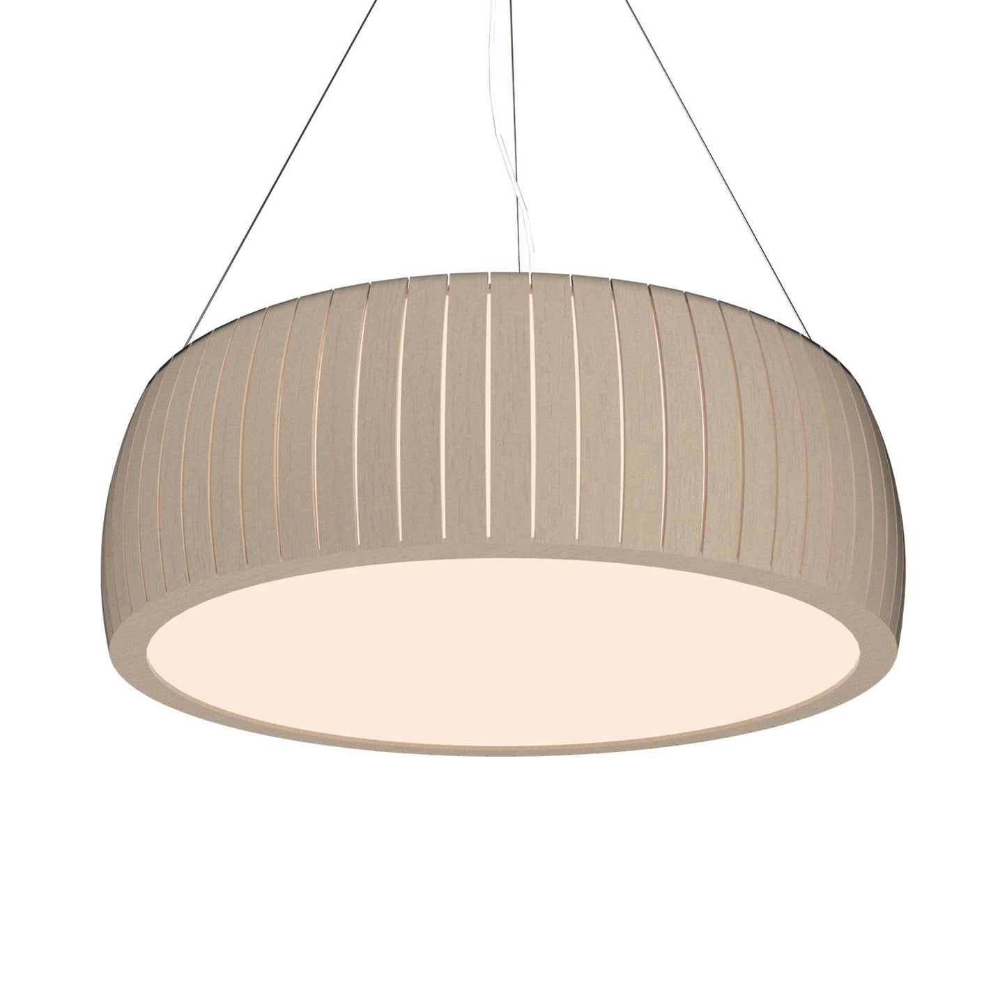 Barrel LED Drum Pendant Light in Organic Cappuccino (35.43-Inch).