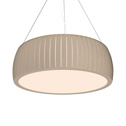 Barrel LED Drum Pendant Light in Organic Cappuccino (35.43-Inch).