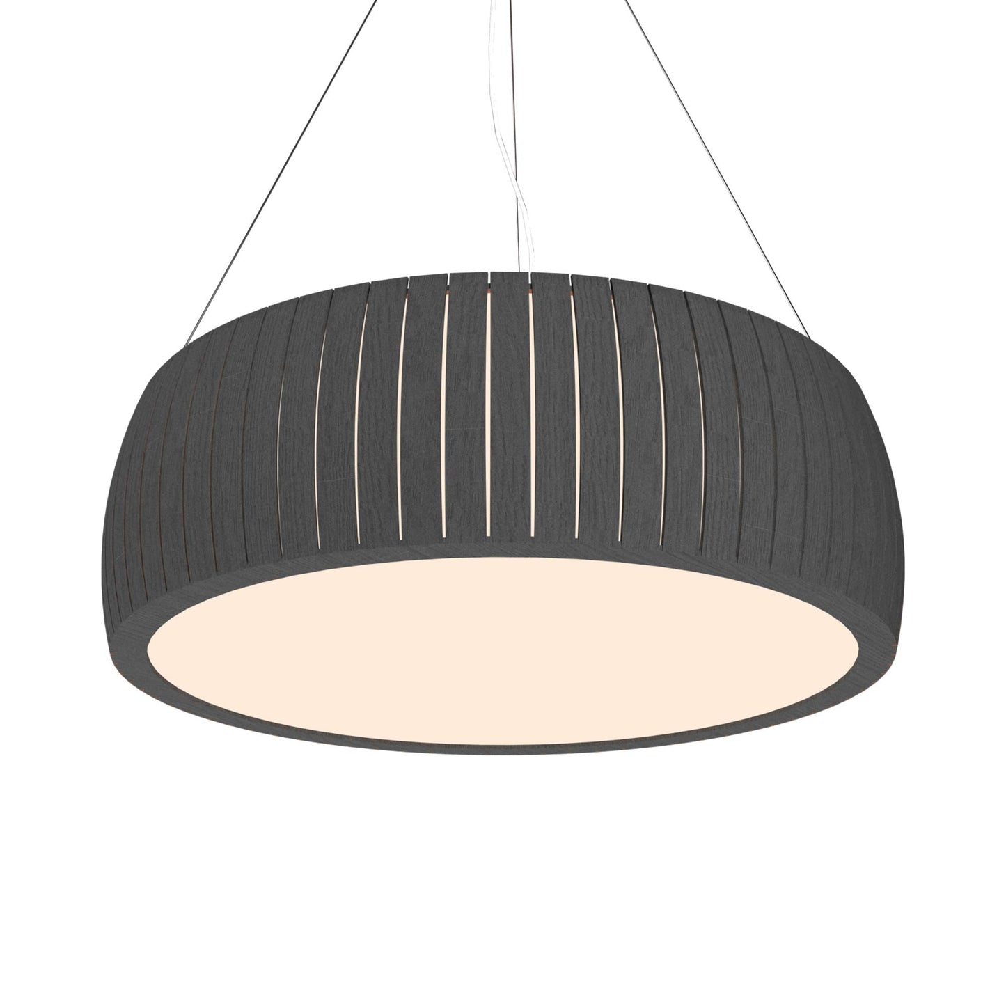 Barrel LED Drum Pendant Light in Organic Lead Grey (35.43-Inch).