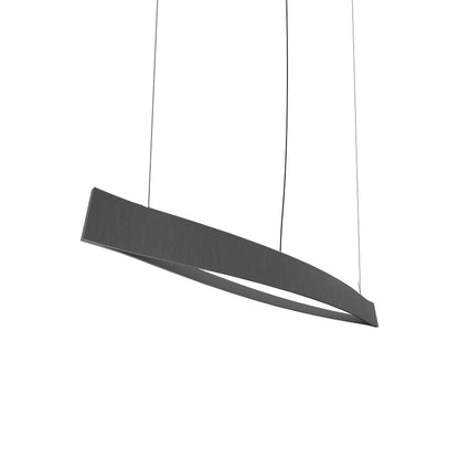 Canoe LED Pendant Light in Organic Lead Grey (Small).