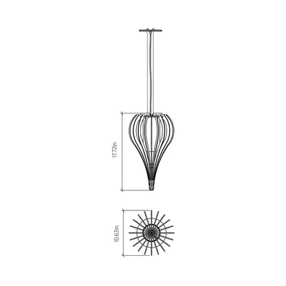 Cappadocia 1189 Pendant Light - line drawing.