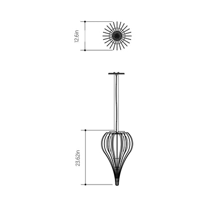 Cappadocia 1189 Pendant Light - line drawing.