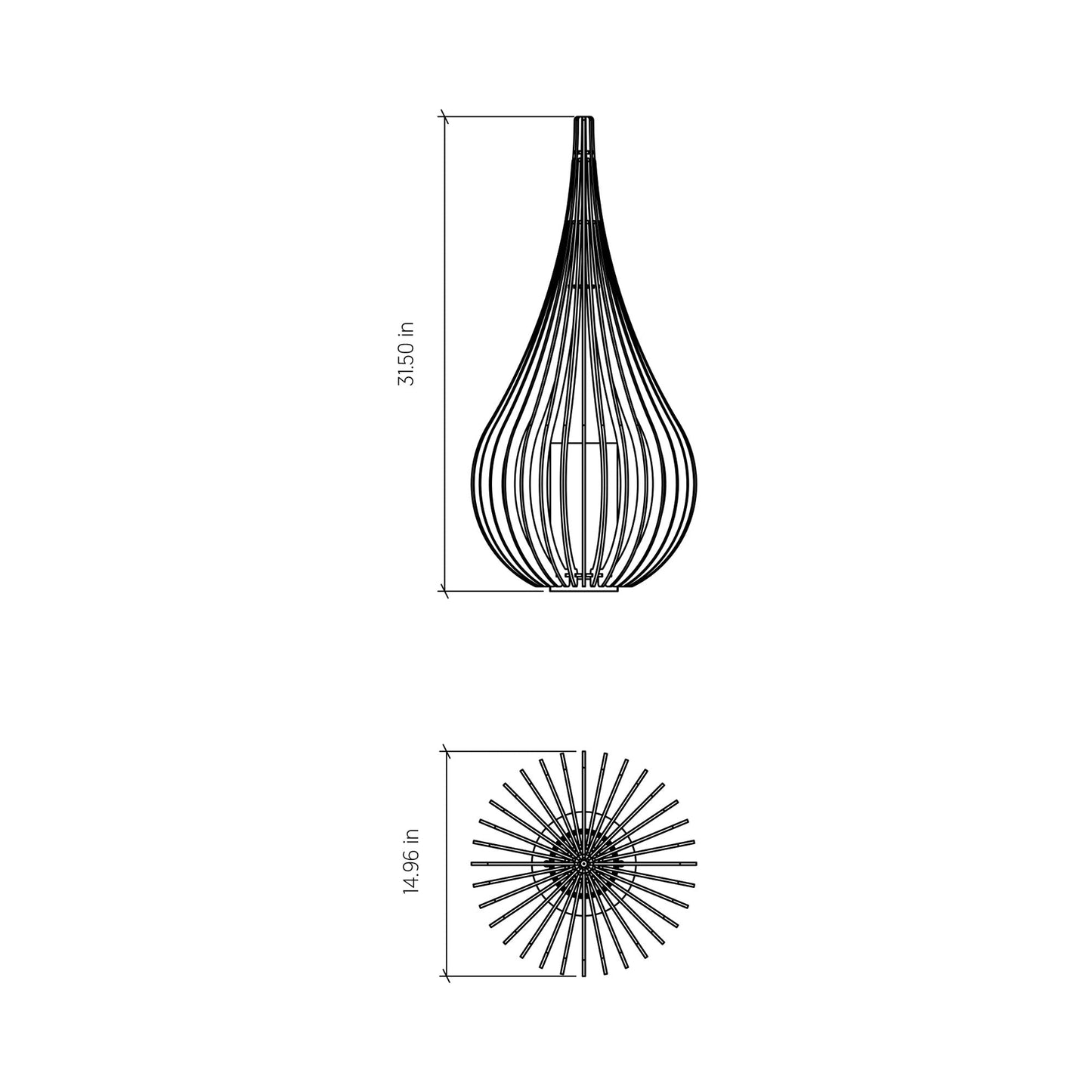 Cappadocia Table Lamp - line drawing.