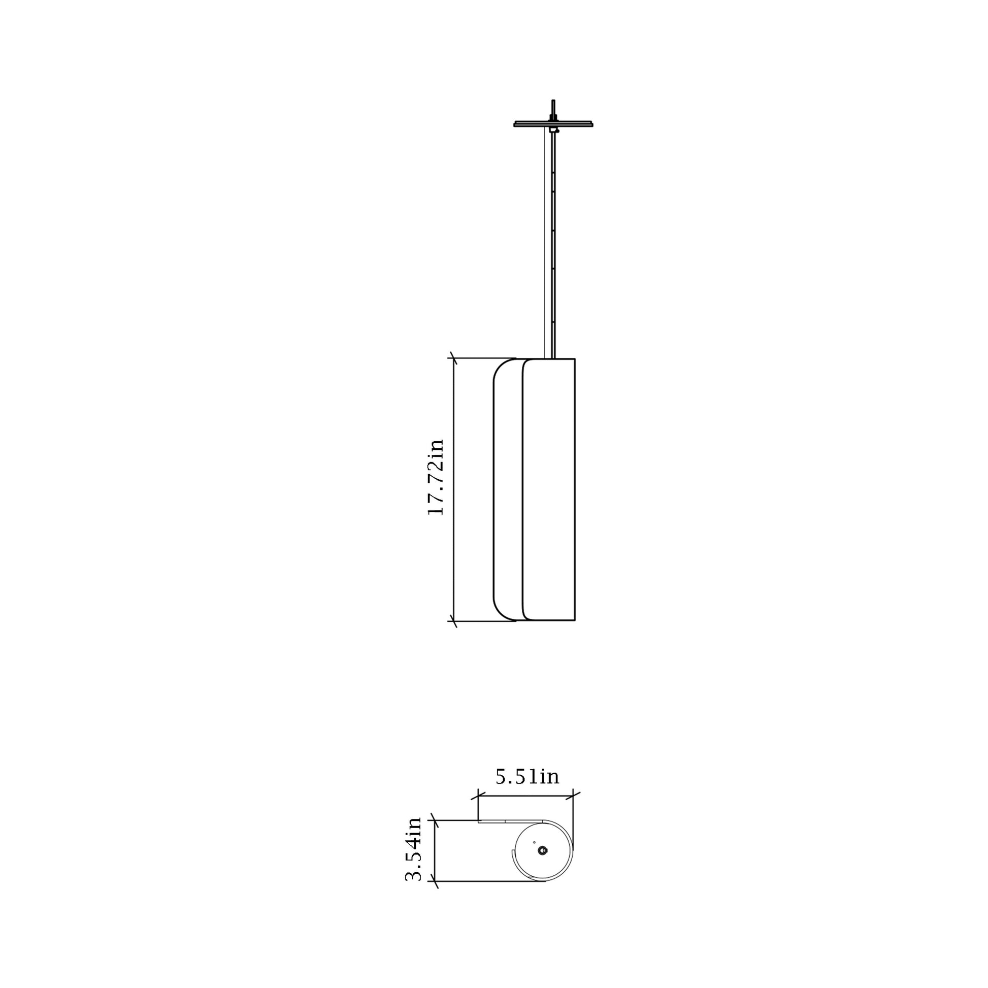 Cascade Pendant Light - line drawing.