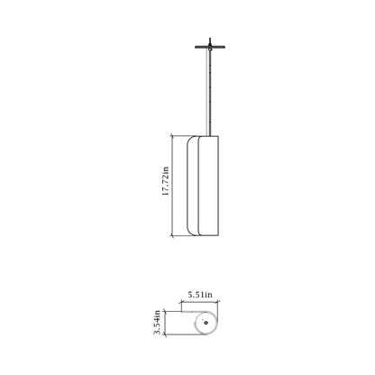 Cascade Pendant Light - line drawing.