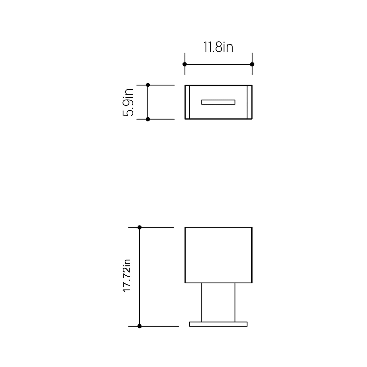 Clean 1024 Table Lamp - line drawing.