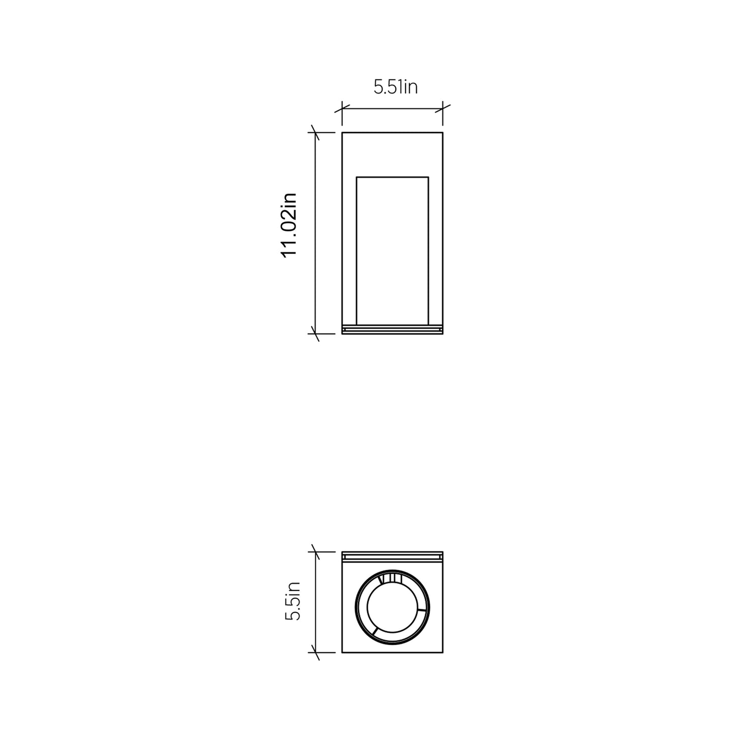 Clean 4051 Wall Light - line drawing.