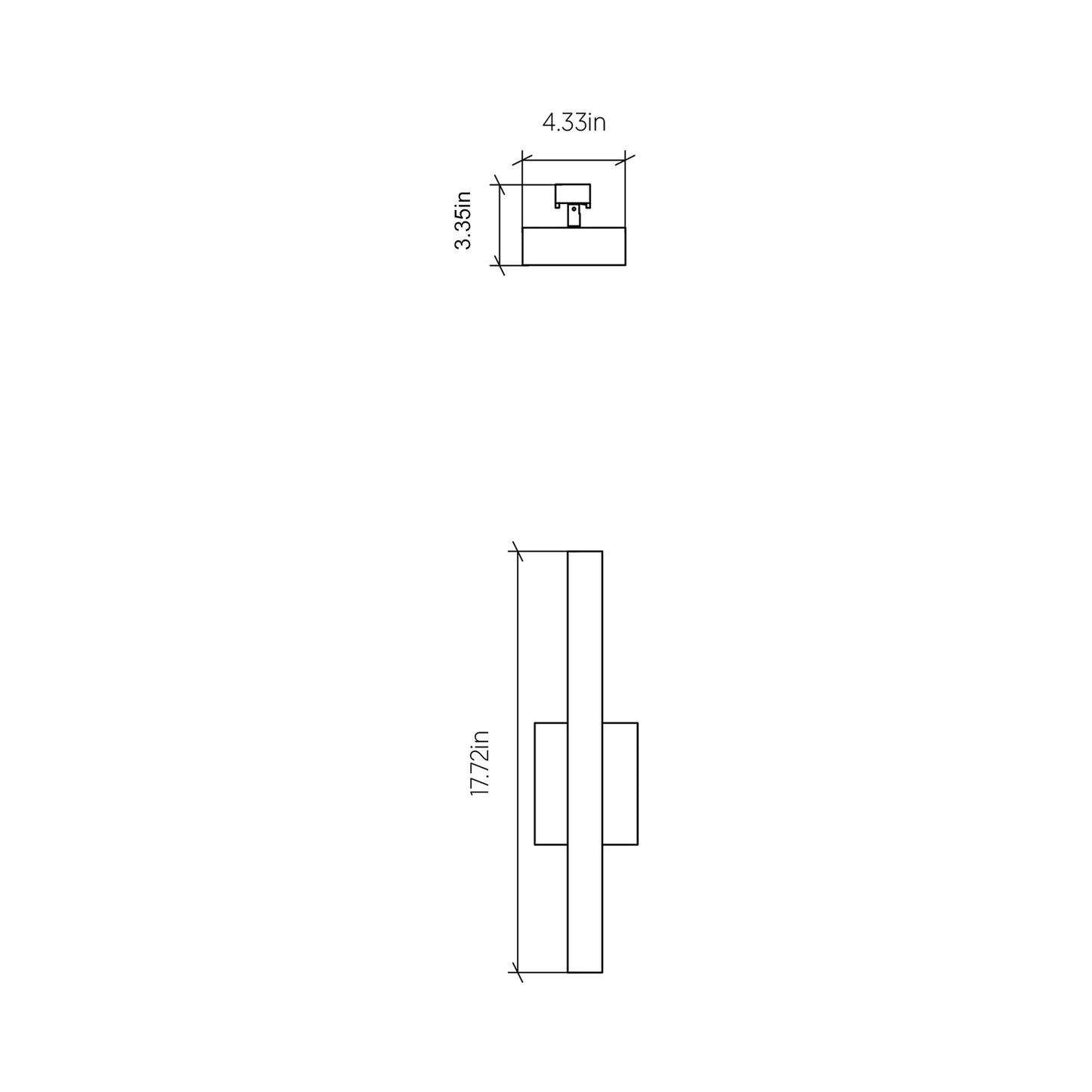 Clean 4131 LED Wall Light - line drawing.