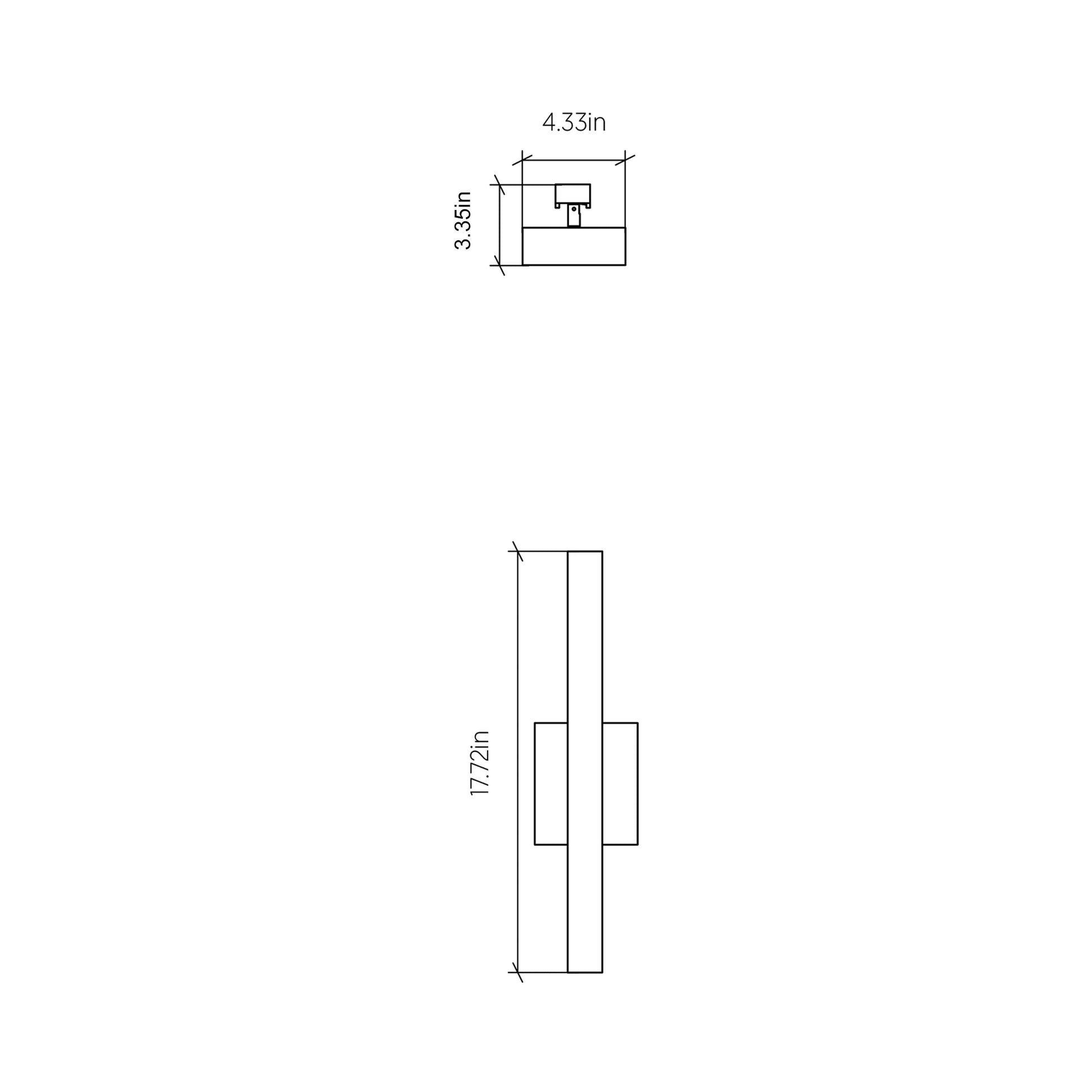 Clean 4131 LED Wall Light - line drawing.