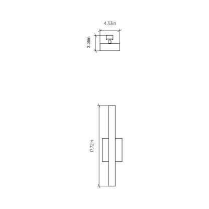 Clean 4131 LED Wall Light - line drawing.