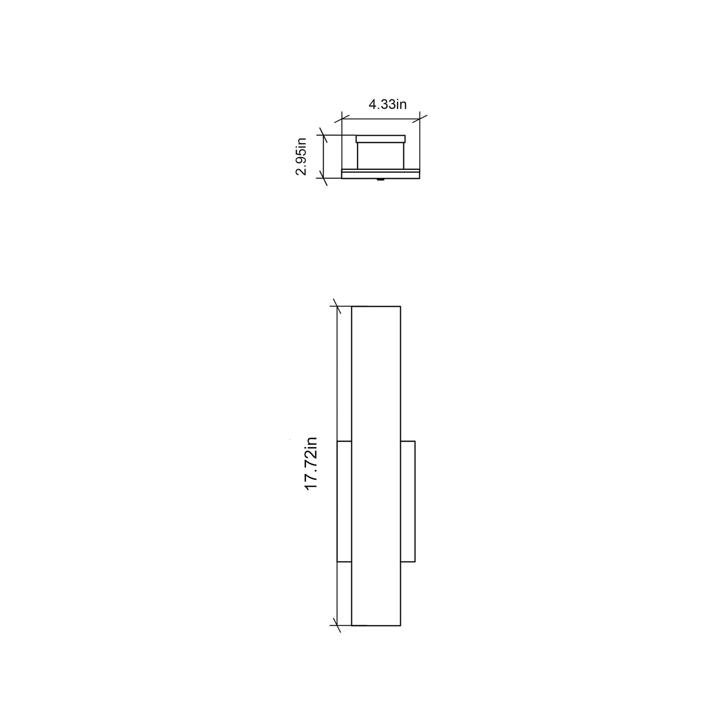 Clean 4132 LED Wall Light - line drawing.