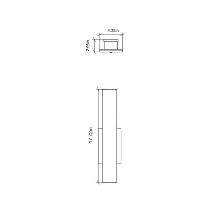 Clean 4132 LED Wall Light - line drawing.