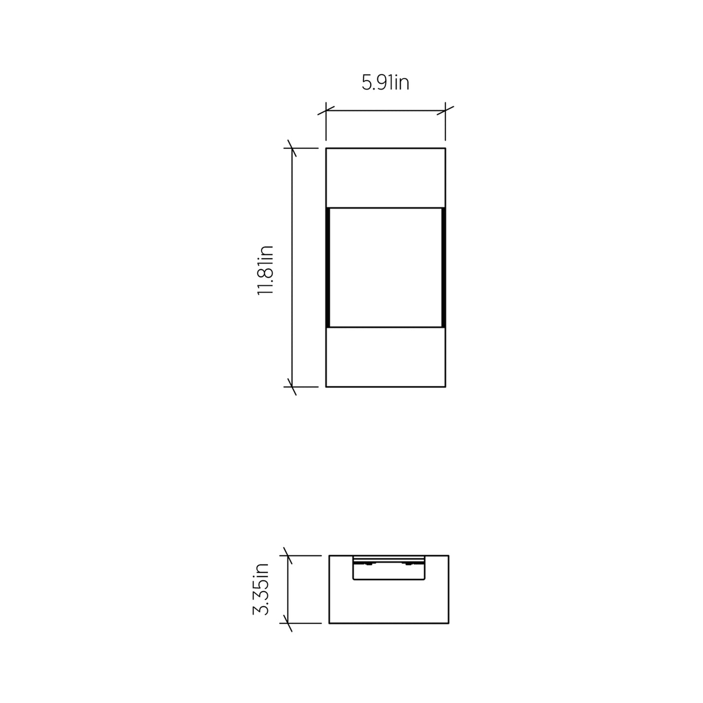 Clean 428 Wall Light - line drawing.