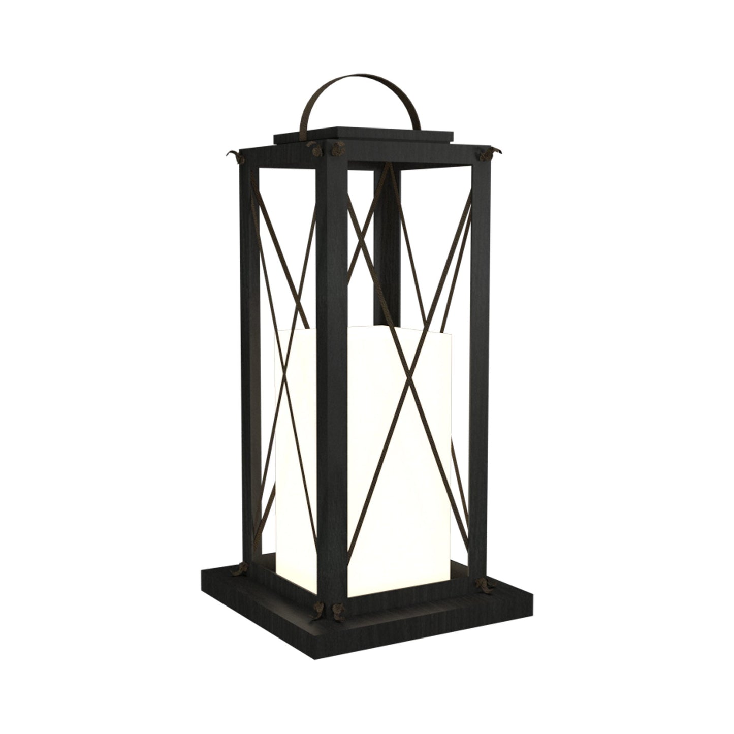 Clean Lantern Floor Lamp in Charcoal (25.59-Inch).