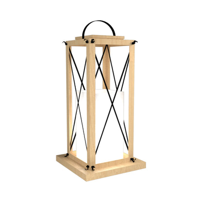 Clean Lantern Floor Lamp in Maple (25.59-Inch).