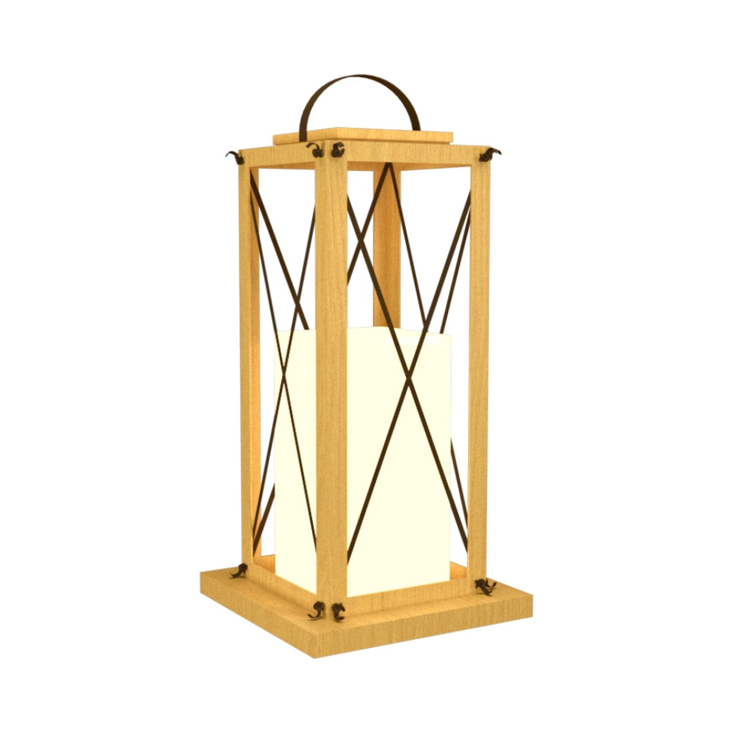 Clean Lantern Floor Lamp in Organic Gold (25.59-Inch).