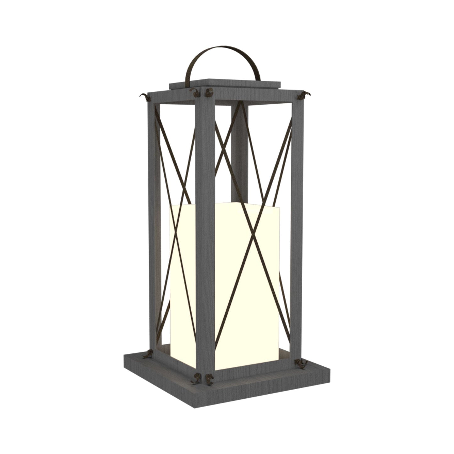 Clean Lantern Floor Lamp in Organic Lead Grey (25.59-Inch).
