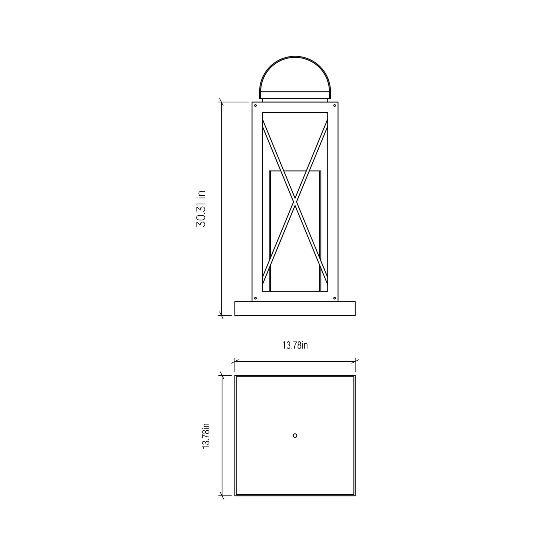 Clean Lantern Floor Lamp - line drawing.