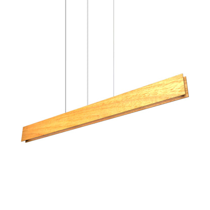 Clean LED Linear Pendant Light in Louro Freijó (27.56-Inch).