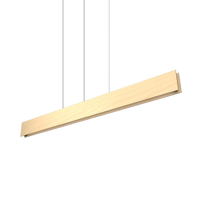 Clean LED Linear Pendant Light in Maple (27.56-Inch).