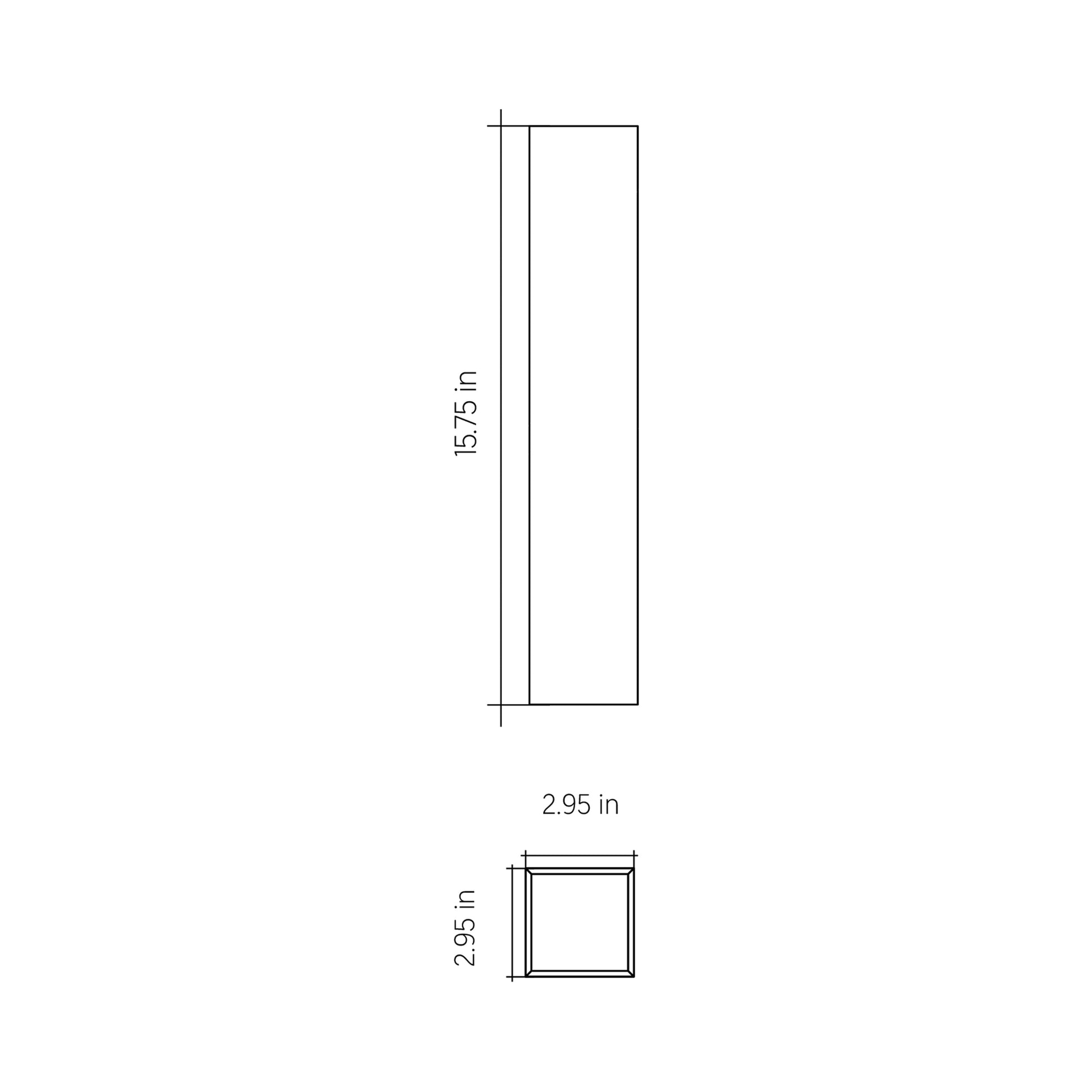 Clean LED Wall Light - line drawing.