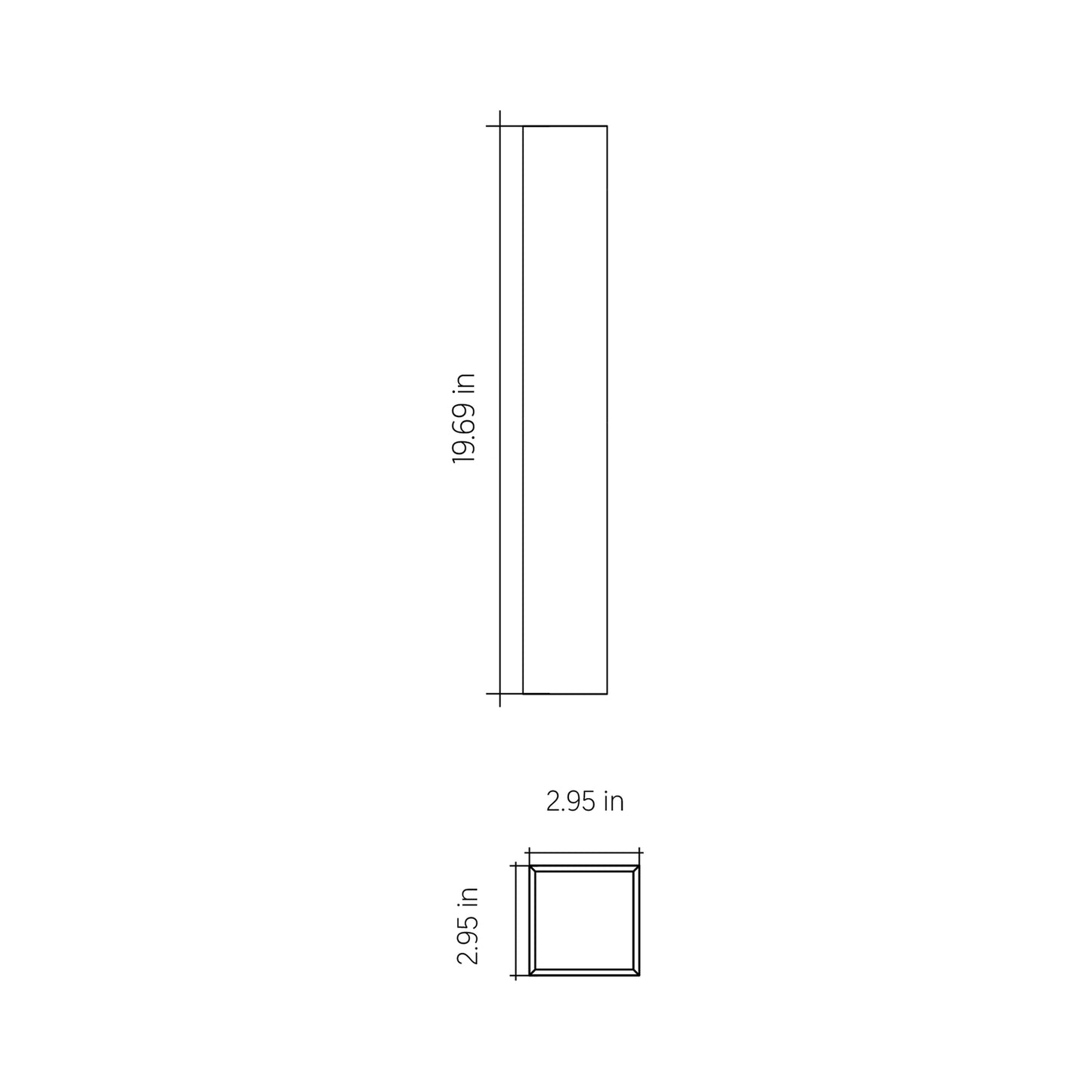 Clean LED Wall Light - line drawing.
