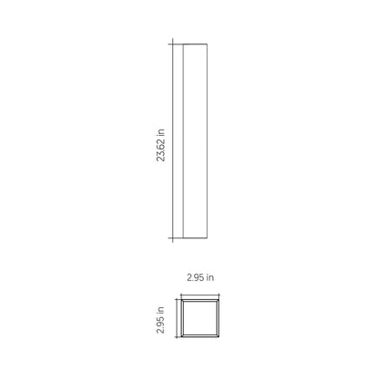 Clean LED Wall Light - line drawing.