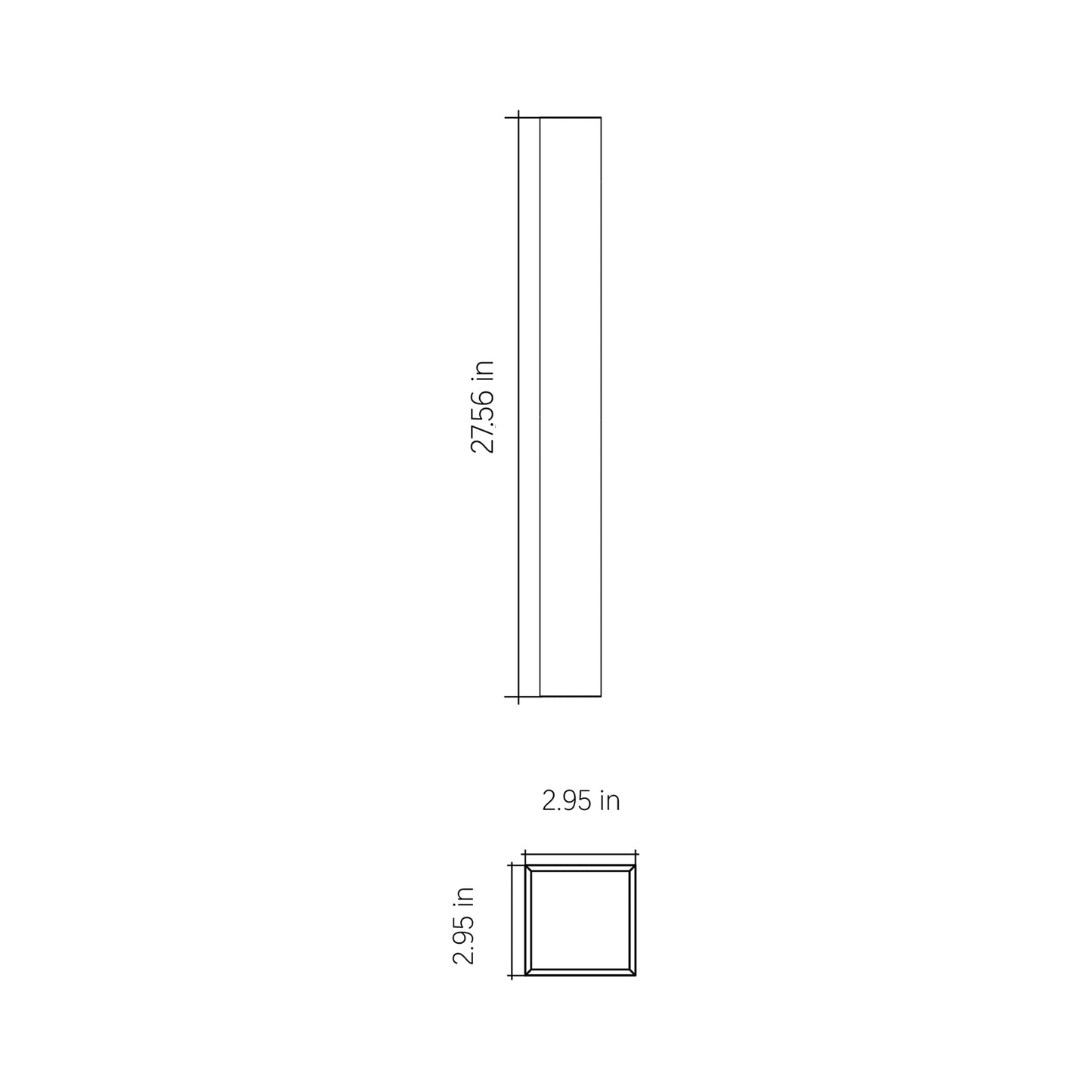 Clean LED Wall Light - line drawing.