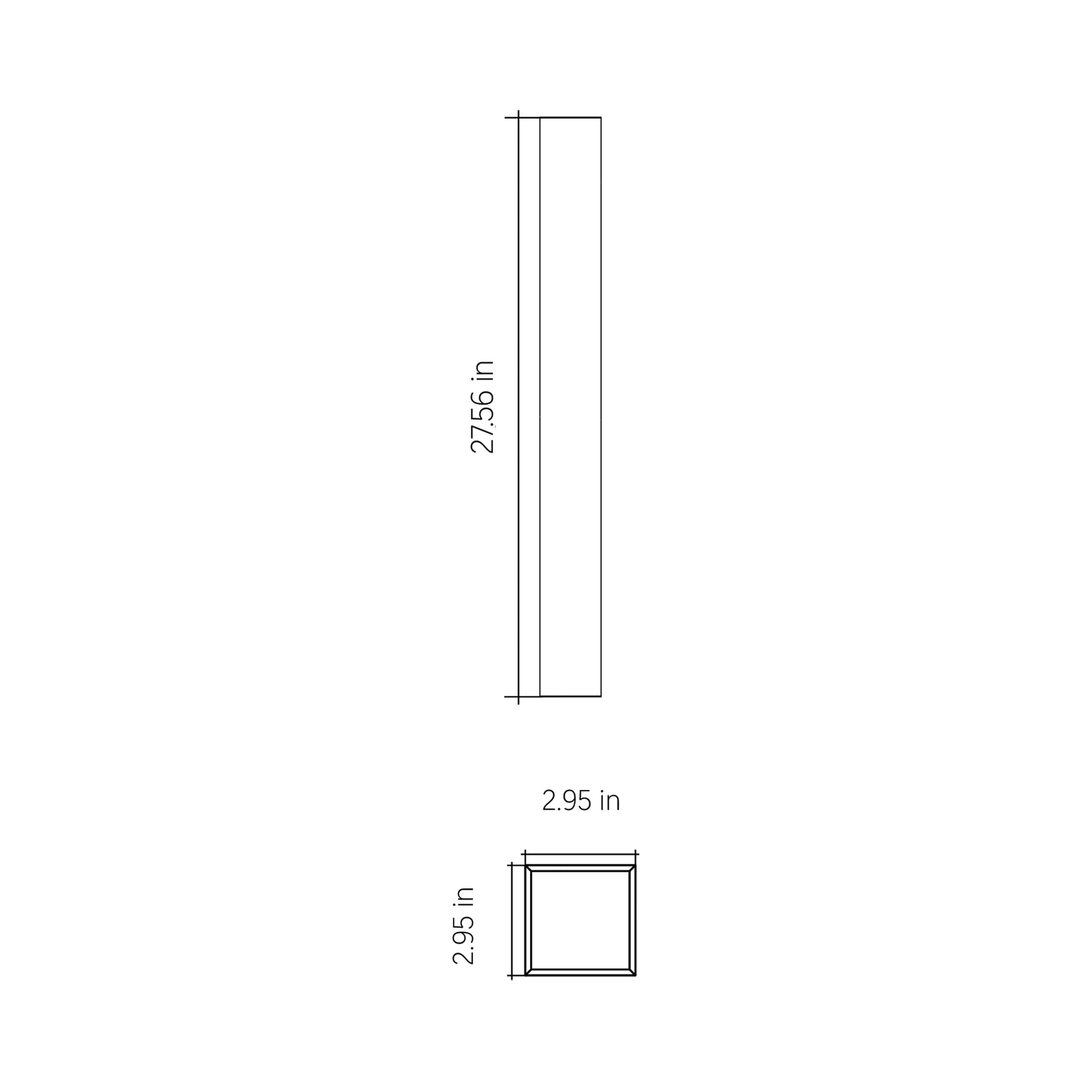 Clean LED Wall Light - line drawing.