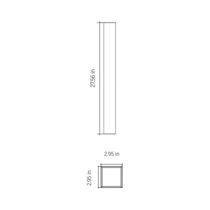 Clean LED Wall Light - line drawing.