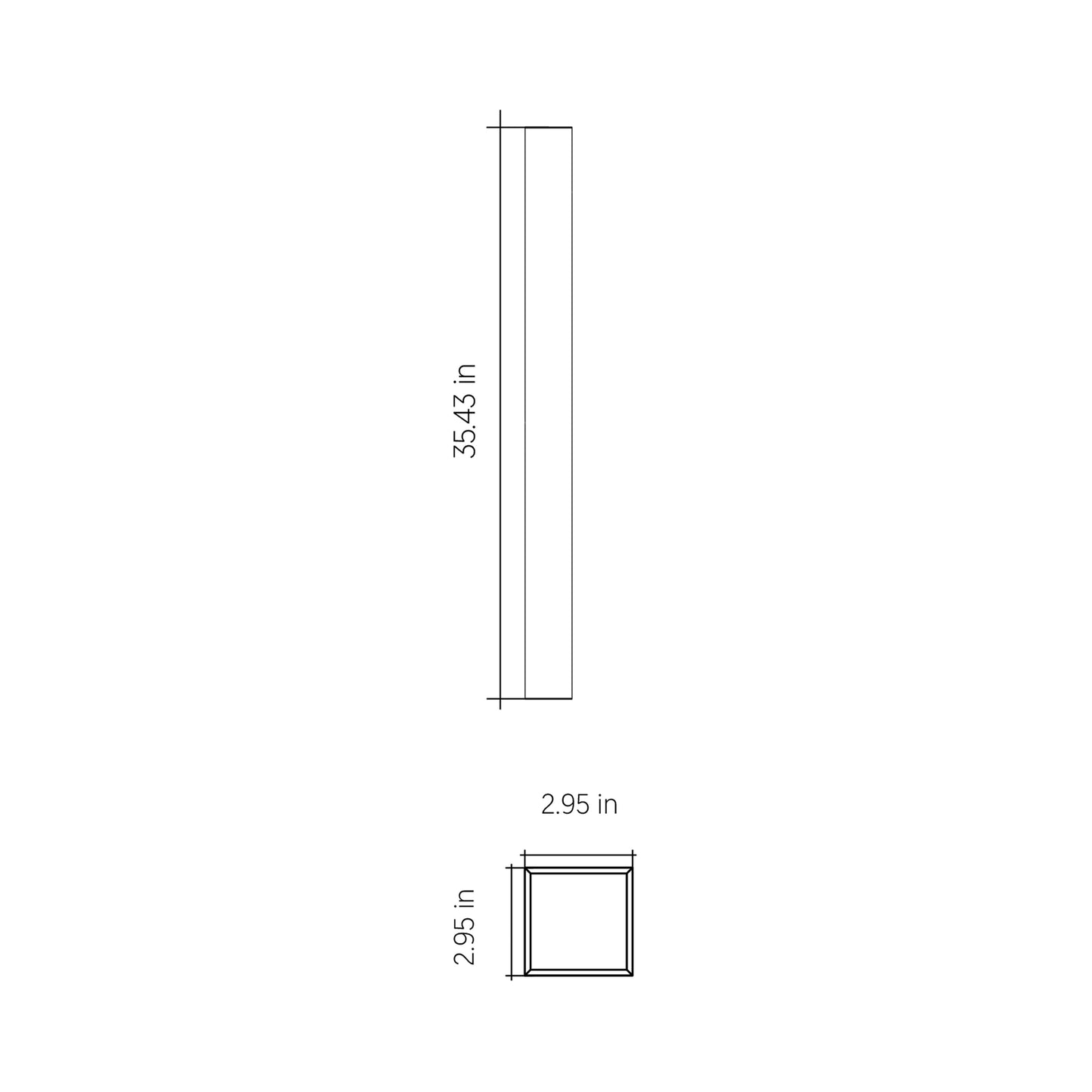 Clean LED Wall Light - line drawing.