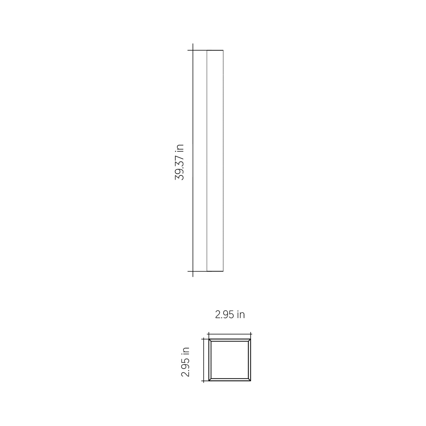 Clean LED Wall Light - line drawing.
