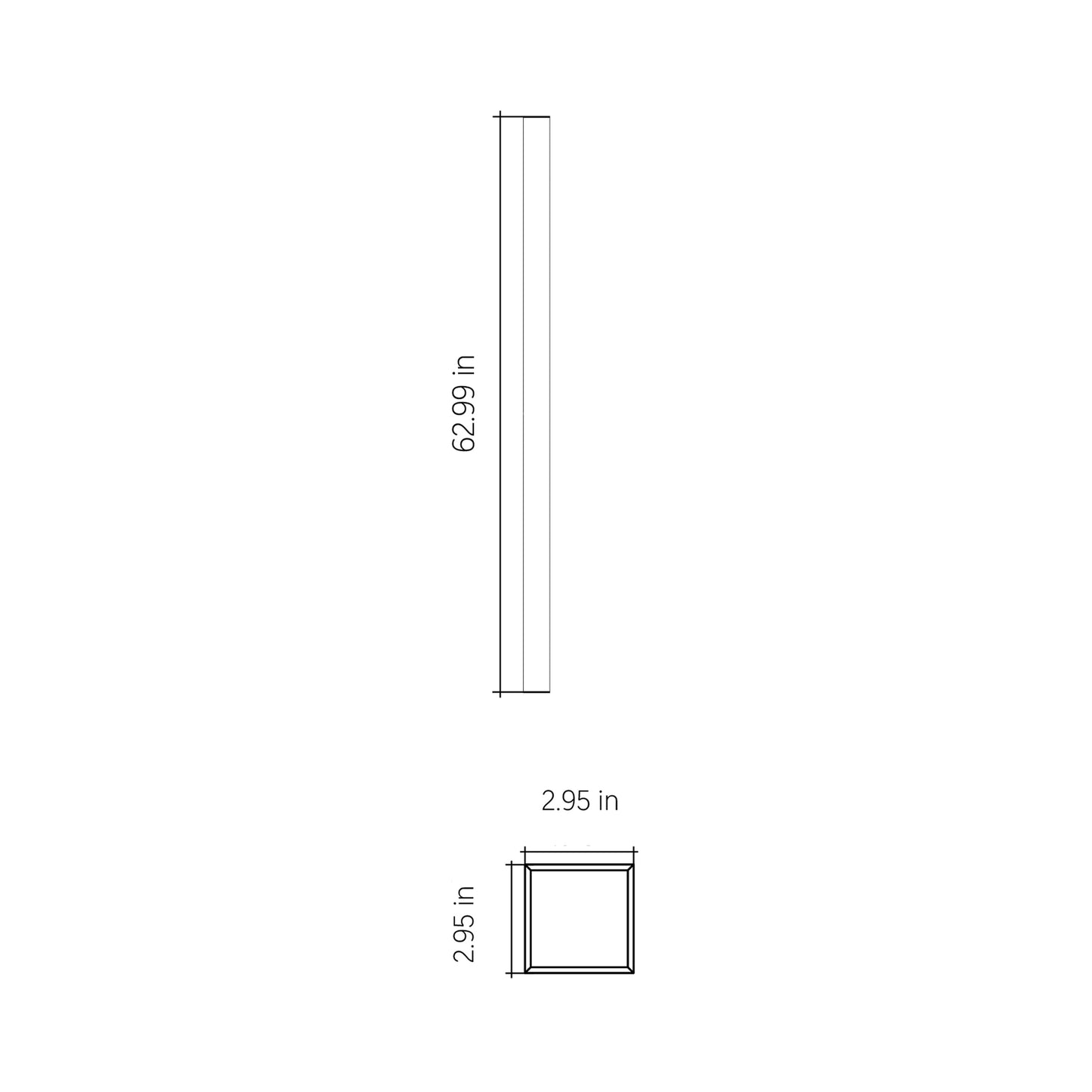 Clean LED Wall Light - line drawing.