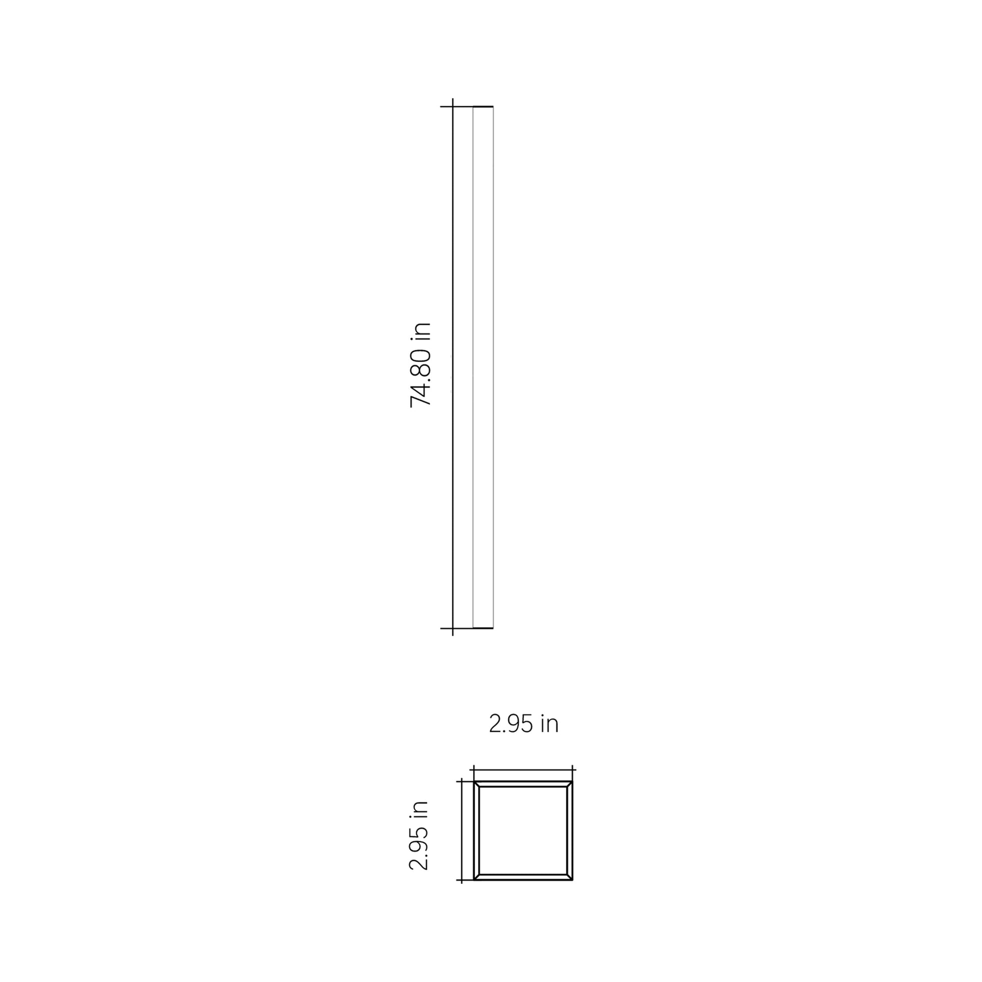 Clean LED Wall Light - line drawing.