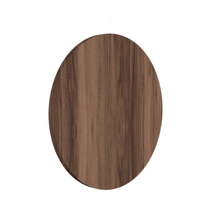 Clean Round LED Wall Light in American Walnut (9.84-Inch).