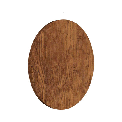 Clean Round LED Wall Light in Imbuia (9.84-Inch).