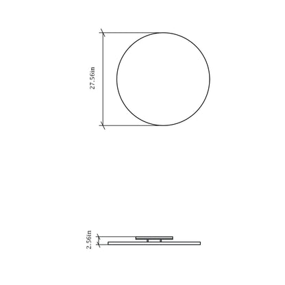 Clean Round LED Wall Light - line drawing.