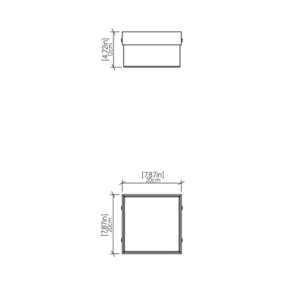 Clean Slim LED Flush Mount Ceiling Light - line drawing.