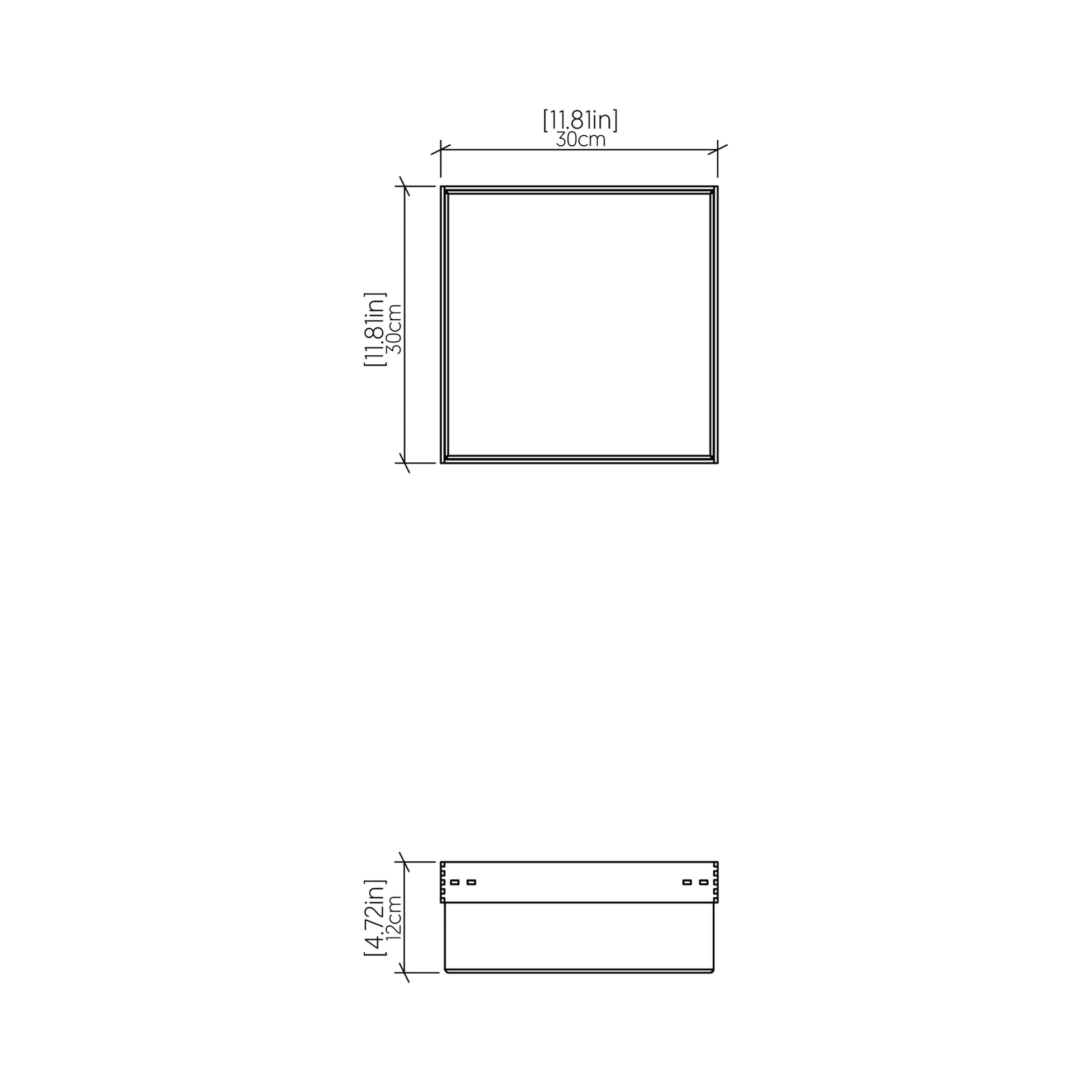 Clean Slim LED Flush Mount Ceiling Light - line drawing.